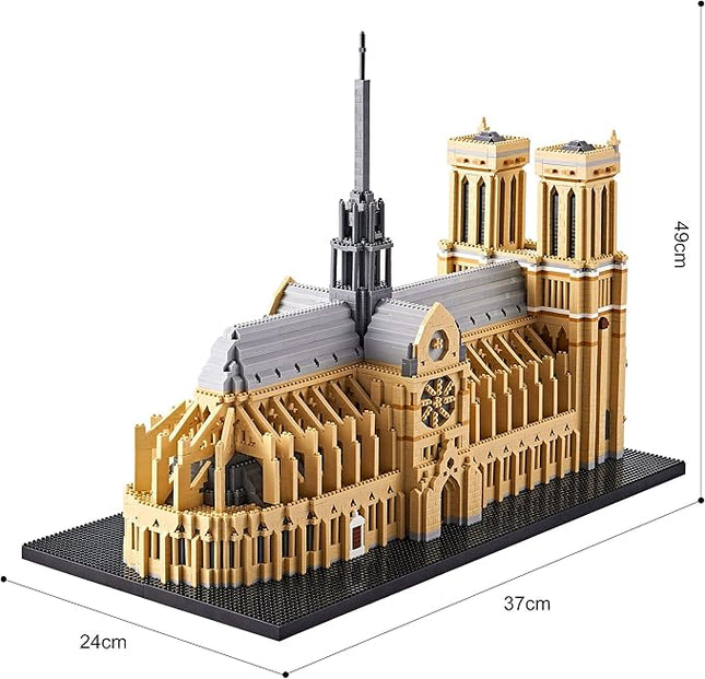 Big Architecture Model Kits Notre Dame Micro Blocks 7380 Pieces Paris Building Kit | Impressive Detail |Challenging Build | Lower Price Sturdy Structure|Gift for Kids and Adults