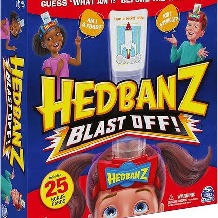 Spin Master Games Hedbanz Blast Off! Guessing Game with 25 Bonus Cards, Family Game Night for Kids and Families Ages 6 and up (Amazon Exclusive)