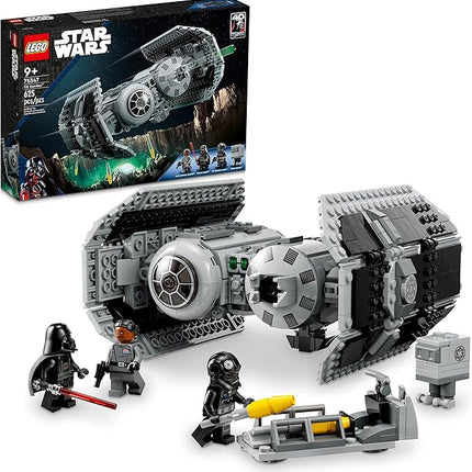 LEGO Star Wars TIE Bomber Model Building Kit, Star Wars Toy Starfighter with Gonk Droid Figure, Darth Vader Minifigure and Lightsaber, Collectible Star Wars Gift for 9 Year Olds, 75347