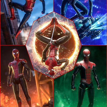 No Way HomeSpiderman Action Figures- 7 Inch All Joints Movable Exquisite Collection Model Gift (Red & Black)