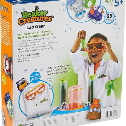 Learning Resources Beaker Creatures Lab Gear - 2 Pieces, Ages 5+ Lab Coat & Glasses for Kids, Science Exploration Games, STEM Toys for Kids