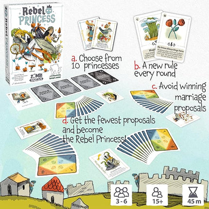 Rebel Princess Standard Edition, Ultimate Blend of Theme and Strategy, Fast-Paced Addictive Card Game, Perfect for Game Nights - 3+ Players Ages 15+ 45 Minutes, from The Creators of Cat in The Box