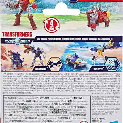 Transformers CYBERWORLD Dinobot Snarl Cyber Changers 4-Inch Action Figure, Quick Change to Dino Mode, Robot Toys for Boys and Girls 6 and Up