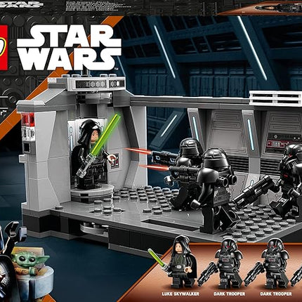 LEGO Star Wars Dark Trooper Attack Set, Mandalorian Building Toy 75324, with Revolving Elevator, Luke Skywalker Minifigure and Lightsaber, Pretend Play Star Wars Building Set for Kids Age 8+ Years Old