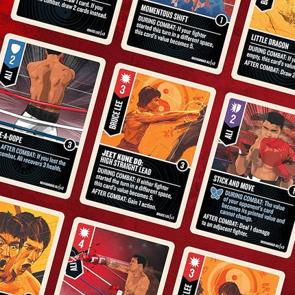 Restoration Games Unmatched Muhammad Ali vs Bruce Lee - Strategy Board Game for 2 Players - Heroes Expansion with Miniatures, Unique Decks, and Abilities - 20 Min Playtime - Ages 9+