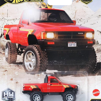 Hot Wheels Premium Car Culture Collectible Toy Car, 1:64 Scale Die-Cast 1987 Toyota Pickup Truck, Off Road Vehicle with Real Riders Tires