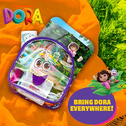Dora Puffy Sticker Playset, 35 Reusable Stickers and 2 Play Scenes, Fun Kids Activities, Toddler Toys, Road Trip Essentials, Gifts for 4 Year Old Girl, Mess Free Airplane Toy for Little Ones