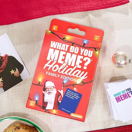 What Do You Meme? Holiday Family Edition by Relatable, Holiday Games Travel Pack, Christmas Party Game, Includes 30 Photo Cards and 120 Caption Cards