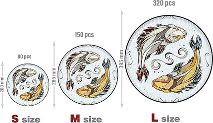 EWA Home Décor – Kois Small 80 Pieces – Wooden Jigsaw Puzzle for Adults – Perfect for Artistic Home Decoration and Mindful Relaxation