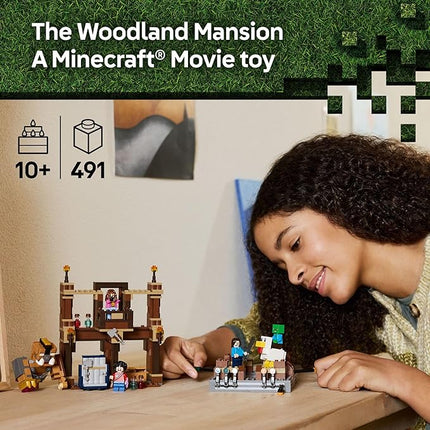 LEGO Minecraft Woodland Mansion Fighting Ring - Building Toy for Kids Age 10+ - Includes Steve, Garrett, & Henry Minecraft Figures, Plus a Chicken Jockey & More - Birthday Gift Idea for Fans - 21272