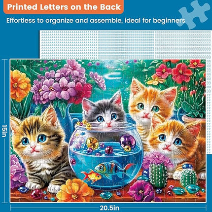 300 Pieces Puzzles for Adults,Unique Fun Cats Jigsaw Puzzles 300 Pieces for Adults Kids Seniors,Animal Pet Lover Puzzle for Kids Ages 8-10 10-12,Challenging Puzzles Perfect for Game Nights,20.5*15 In