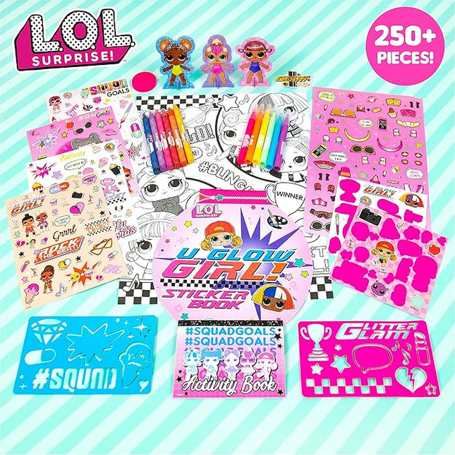 L.O.L. Surprise! Stylin' Studio by Horizon Group USA,Decorate LOL Surprise Paper Dolls With 250+ Accessories - DIY Activity Book, Scratch Art,Sticker Sheet,Coloring Pages,Markers,Crayons & More, Pink