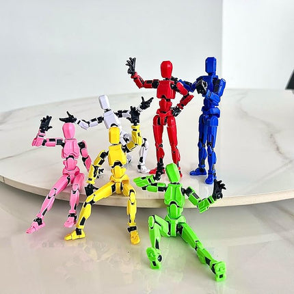 (Assembly Completed) 6 Packs T13 Action Figure, Dummy 13 3D Printed Action Figure Toy Gifts for Kids, Robot 13 ActionFigure Full Body Mechanical Doll Christmas Birthday Gift for Boys Girls