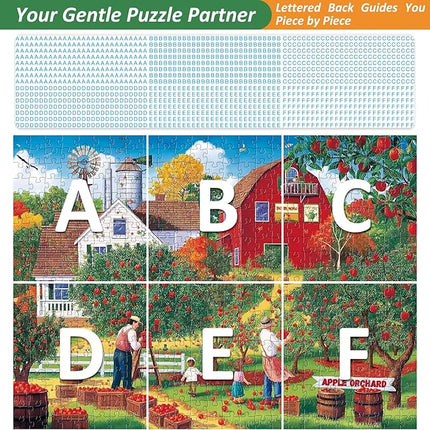 500 Piece Puzzles for Adults,Apple Picking Puzzles for Kids Teen Adults,Recycled Paper Jigsaw Puzzle,Interlock Perfectly Letter on Back,Challenging Family Game for Friends Men Women Seniors,20.5*15In