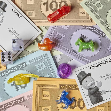 Hasbro Gaming Monopoly Sparkle Edition Board Game, Family Games, with Glittery Tokens, Pearlescent Dice, Sparkly Look, (Amazon Exclusive)