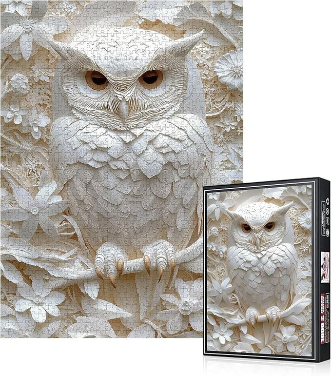 1000Piece Owl Jigsaw Puzzle for Adults - Challenging Jigsaw Puzzles for Relaxation & Brain Exercise, Premium Quality Adult Puzzle Game for Family Nights(Owl-S)