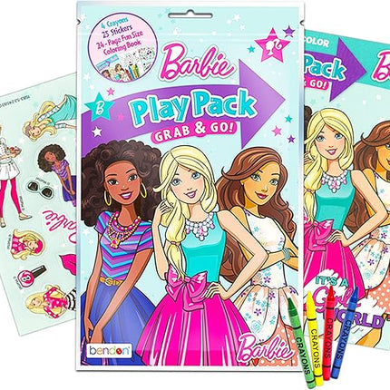 Barbie Coloring & Activity Books for Kids Ages 4-8 - Bundle with Puffy Stickers & Play Pack