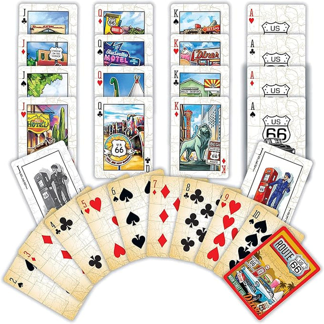 MasterPieces Officially Licensed Route 66 Playing Cards - 54 Card Deck for Adults