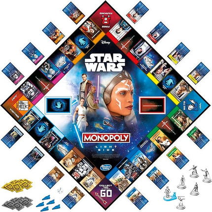 Monopoly Hasbro Gaming Star Wars Light Side Edition Board Game for Families and Kids Ages 8 and Up, Star Wars Jedi Game for 2-6 Players