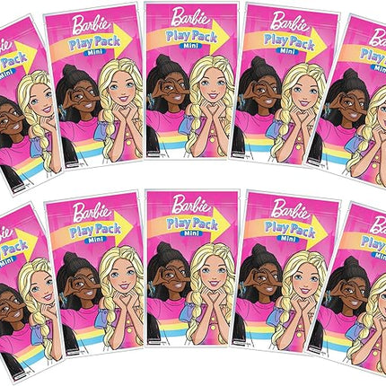 Barbie Play Packs | Barbie Party Favors Goodie Bags | Grab & Go Each with Coloring Book, 2 Mini Crayons, and a Barbie Sticker Sheet Goody Bag | Officially Licensed | 10-Pack