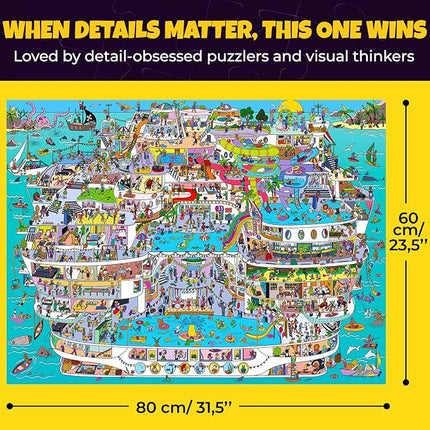 QUOKKA 1000 Piece Jigsaw Puzzle for Adults Cruise Vistas – Premium Box Packaging with Extra Fun Challenges - Stunning Scenic Animal Puzzle - Perfect for Relaxation & Creativity & Gift Giving