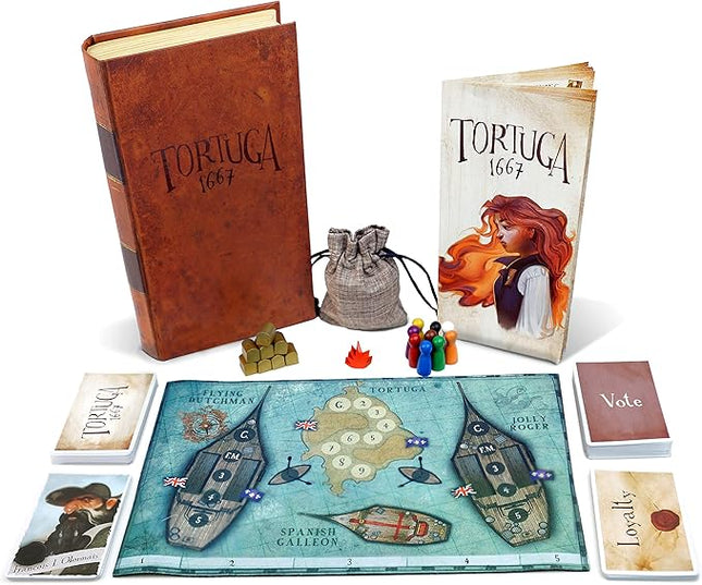 Tortuga 1667 Board Game, Treasure Plunder Game of Cards, Strategy, Deceit, and Luck for 2-9 Players