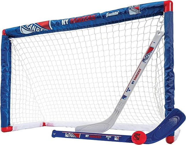 Franklin Sports NHL Mini Hockey Set - Kids Indoor Knee Hockey Goal, Ball, + 2 Stick Combo - Youth Team Indoor Toy Set - Official - Ages 3+