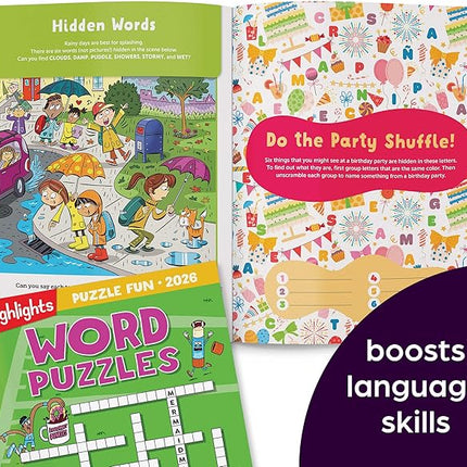 2026 Puzzle Fun Activity Book Gift Set for Kids 6 and Up, 4 Fun Books with Brain Teasers, Mazes, Word Games and More, Travel Activity and Puzzle Game Books for Kids