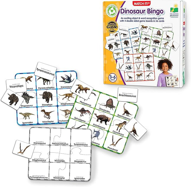 The Learning Journey: Match It! Bingo Dinosaurs - Board Games & Activities for Preschool and Kindergarten - Multiplayer Games for Children Ages 3 and Up