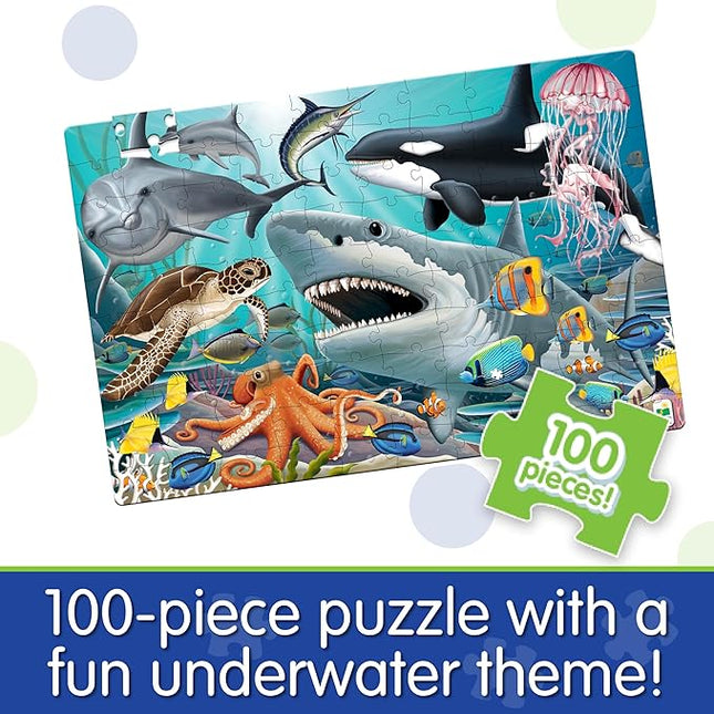 The Learning Journey Puzzle Doubles Glow in The Dark - Sea Life - 100 Piece Glow in The Dark Preschool Puzzle (3 x 2 feet) - Educational Gifts for Boys & Girls Ages 3 and Up, Model Number: 115220