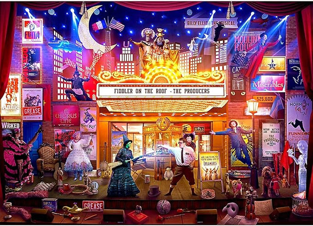 Broadway's Best 1000-Piece Jigsaw Puzzle by Rachid Lotf | Fun Brain Teaser, Toys & Games for Kids and Adults | 28 x 20 Inches