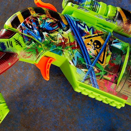 NERF Zombie Driller Dart Blaster, 16 Nerf Elite Darts, Rotating 5 Dart Cylinder, Removable Scope, Outdoor Games, Ages 8+