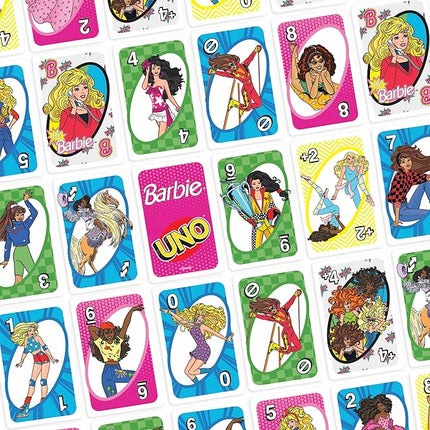 Mattel Games UNO Barbie Card Game with Special “Hi, Barbie!” Rule for Kids, Adults & Family Nights, Game Nights, Travel, Camping & Parties.