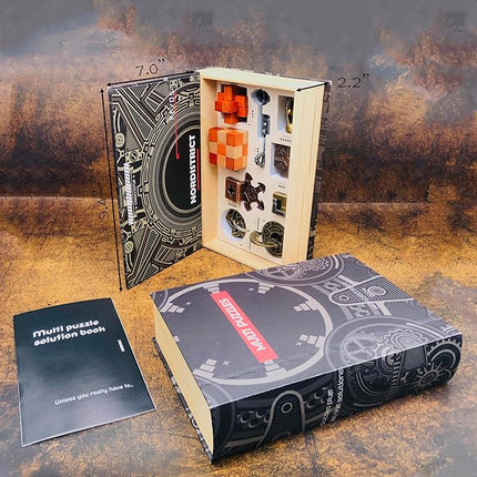 9PCS IQ Puzzle Box Set - Metal & Wood Brain Teaser Games, Decryption Lock Toys for Adults & Teens. Ideal Gift for Christmas, Valentine's Day, Birthday, Anniversary & Family Party Game