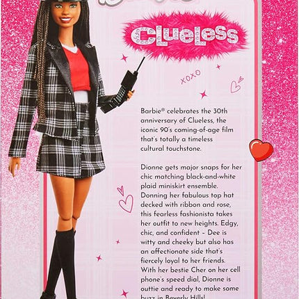 Barbie Signature Doll, Clueless Dionne Collectible with Black-and-White Plaid Suit, Top Hat, & Cell Phone Accessory