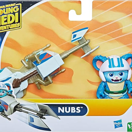 Star Wars: Young Jedi Adventures Nubs Figure & Speeder Bike, 4-Inch Scale Action Figures & Vehicles, Toys, Preschool Toys for 3 Year Old Boys & Girls