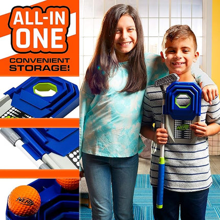 NERF Trick Shot Golf Set - Indoor + Outdoor Putting Trick Shot Kids Golf Set - Includes Putter, Balls, Ramp + Cups - All-in-One Toy for Kids