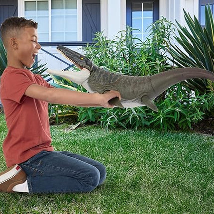 Mattel Jurassic World Rebirth Super Colossal Mosasaurus Action Figure, Dinosaur Toy with 2 Attack Actions, Movie-Accurate & Posable