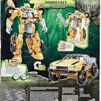 Transformers Toys Rise of The Beasts Movie, Beast-Mode Bumblebee Converting Toy with Lights and Sounds, Ages 6 and up, 10-inch