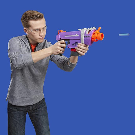 Nerf Fortnite SMG-E Blaster - Motorized Dart Blasting - 6-Dart Clip, 6 Official Elite Darts - for Youth, Teens, Adults