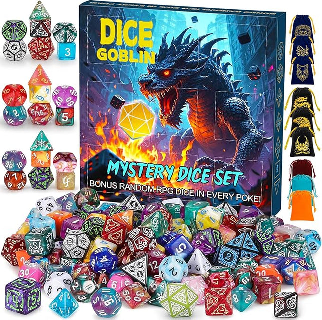 CiaraQ Polyhedral Dice Set - DND Role Playing Dice for Dungeons and Dragons RPG Table Games, Random Color, 63pcs