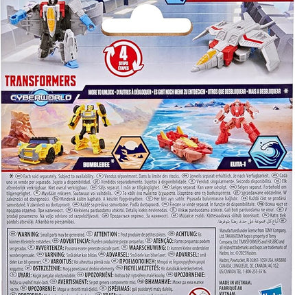 Transformers CYBERWORLD Starscream Cyber Changers 4-Inch Action Figure, Quick Change to Jet Mode, Robot Toys for Boys and Girls 6 and Up