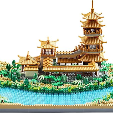Chinese Architecture Micro Building Blocks Crescent Moon Spring Collection Model for Display for Adults Decorative Creative Toy Present for Age of 14+ 3350 PCS
