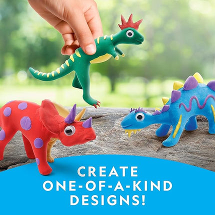 NATIONAL GEOGRAPHIC Clay Dinosaur Arts & Crafts Kit - Dinosaur Air Dry Clay for Kids with 5 Clay Colors, 5 Dino Skeletons & Googly Eyes, Dinosaur Activity for Girls and Boys Ages 4 5 6 7 8 9 & 10