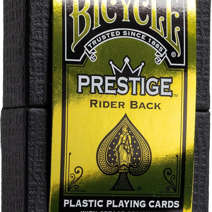Bicycle Prestige Waterproof Playing Cards, Black 100% Plastic Deck, Durable Casino Quality Poker Cards for Pool, Beach, Camping & Party Games