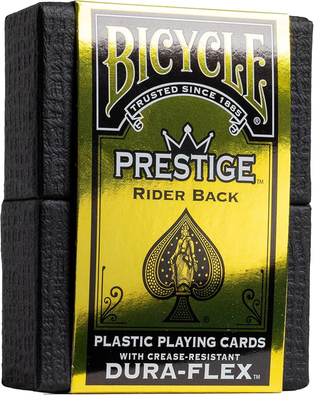 Bicycle Prestige Waterproof Playing Cards, Black 100% Plastic Deck, Durable Casino Quality Poker Cards for Pool, Beach, Camping & Party Games