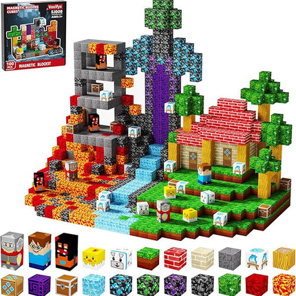 100pcs Magnetic Blocks Magnetic Building Blocks Set, Kids Sensory Toy for Toddlers STEM Learning, Stacking Magnets for Kids