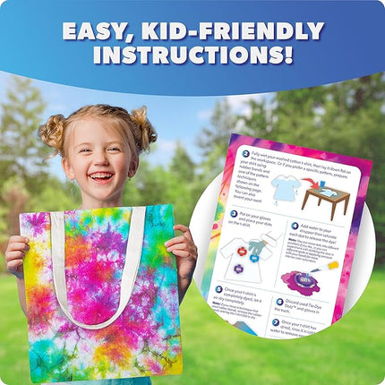 Blue Marble Tie-Dye Dotz 10-Piece Set – Make Vibrant, Colorful Tie Dye Designs with Dotz, Dropper, and Gloves – Fun and Easy Craft Kit for Kids and Beginners