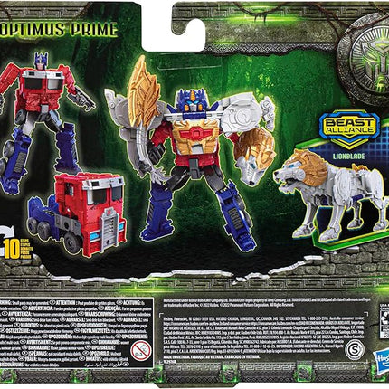 Transformers: Rise of The Beasts Movie, Beast Alliance, Beast Combiners 2-Pack Optimus Prime & Lionblade Toys, Ages 6 and Up, 5-inch