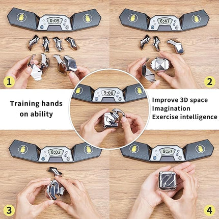 Metal-Puzzles 3D-Brain-Teaser Toys: Cool-Gadgets-Stuff Box Puzzles-Toy for Kid Children Teen Adult, ADHD Tools Stress Relief Gift for Office Home School Christmas Women Men Square-Cube